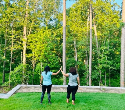 Person doing stretches